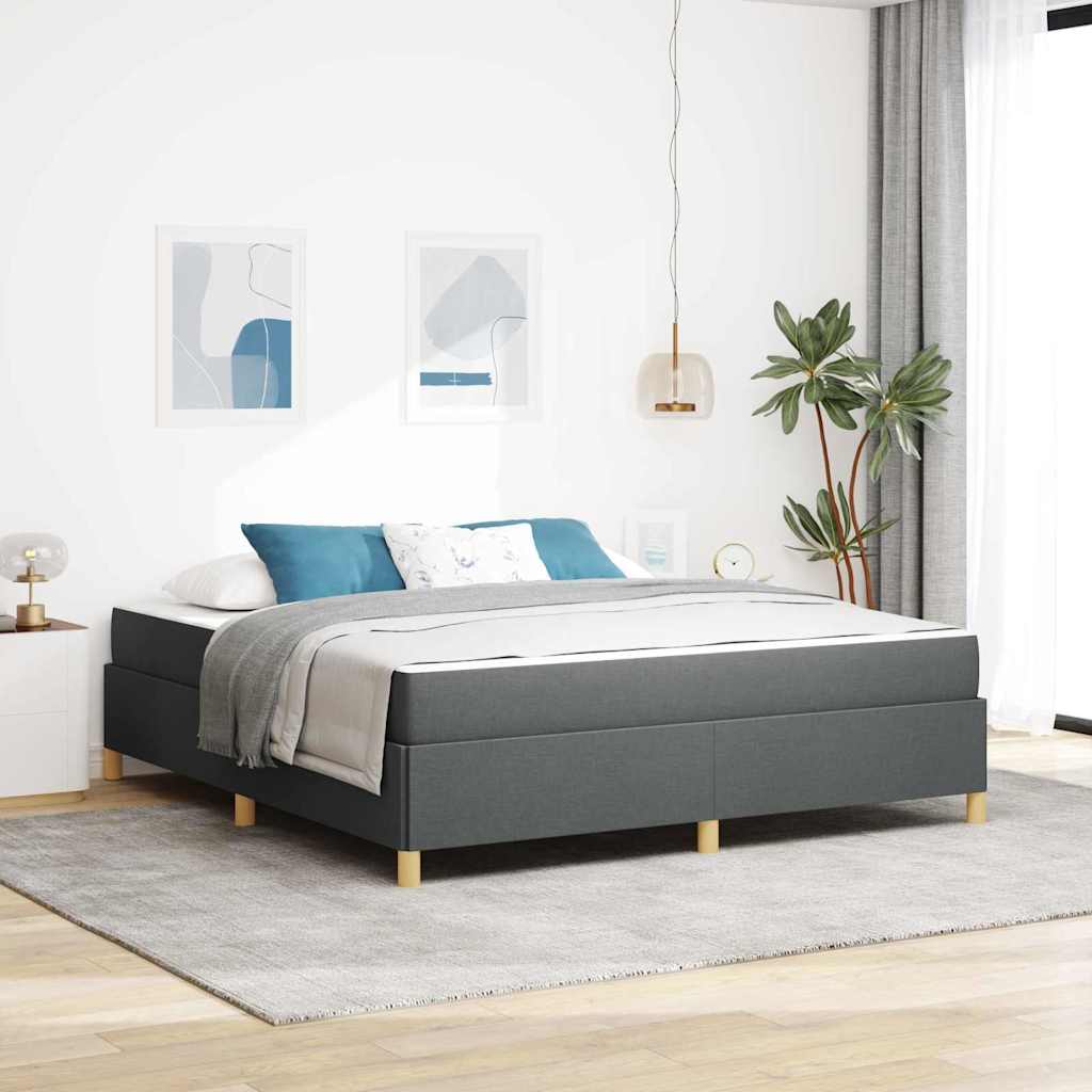 vidaXL Boxspring bed Lichtgrijs en Bruin en Wit 80 x 200 cm Stof