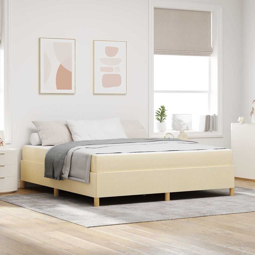 vidaXL Boxspring bed Lichtgrijs en Bruin en Wit 80 x 200 cm Stof