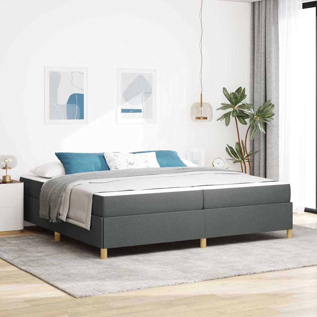 vidaXL Boxspring bed Lichtgrijs en Bruin en Wit 80 x 200 cm Stof