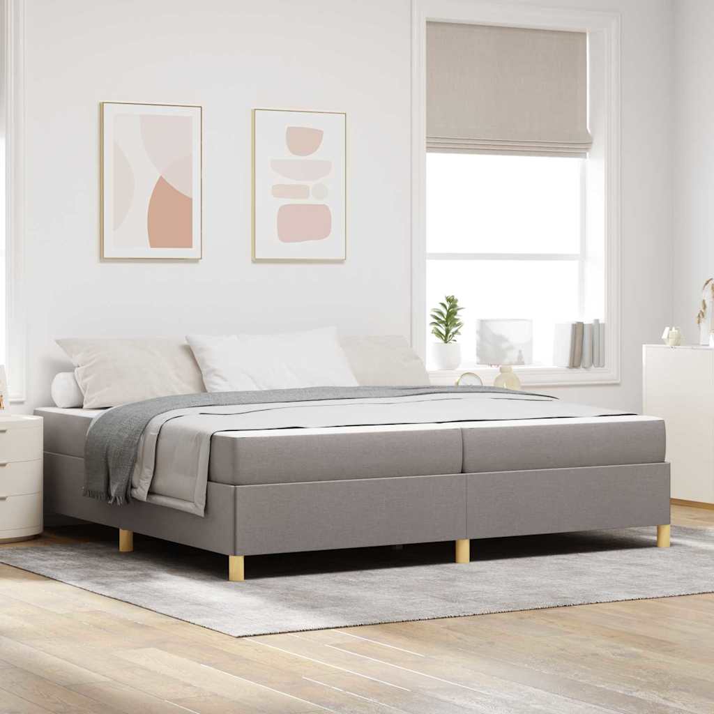 vidaXL Boxspring bed Lichtgrijs en Bruin en Wit 80 x 200 cm Stof