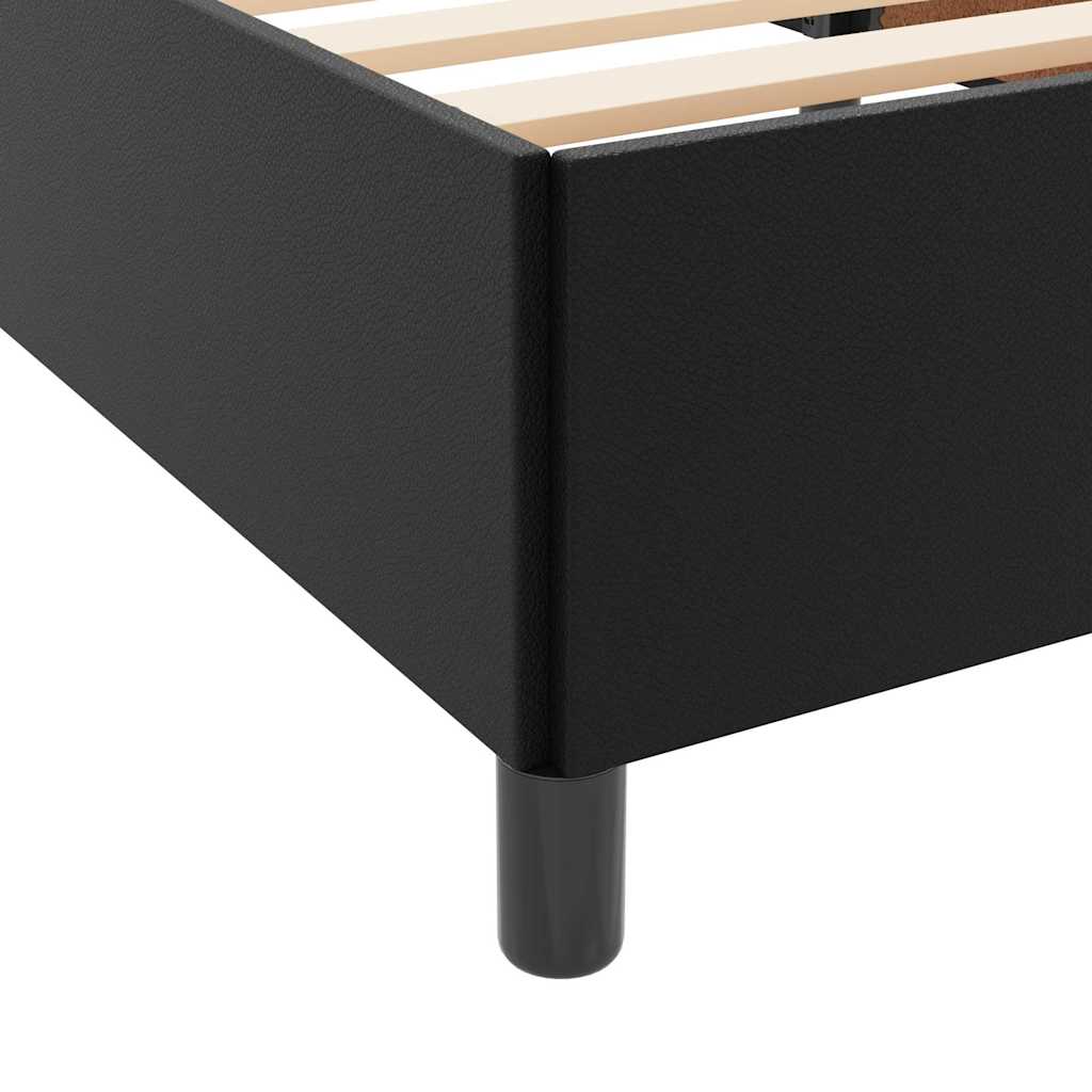 vidaXL Bedframe met matras met matras Zwart 80 x 200 cm Kunstleer
