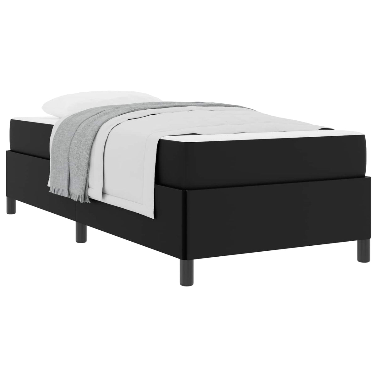 vidaXL Bedframe met matras met matras Zwart 80 x 200 cm Kunstleer