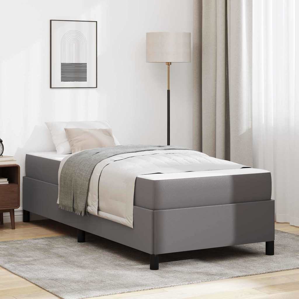 vidaXL Bedframe met matras met matras Zwart 80 x 200 cm Kunstleer