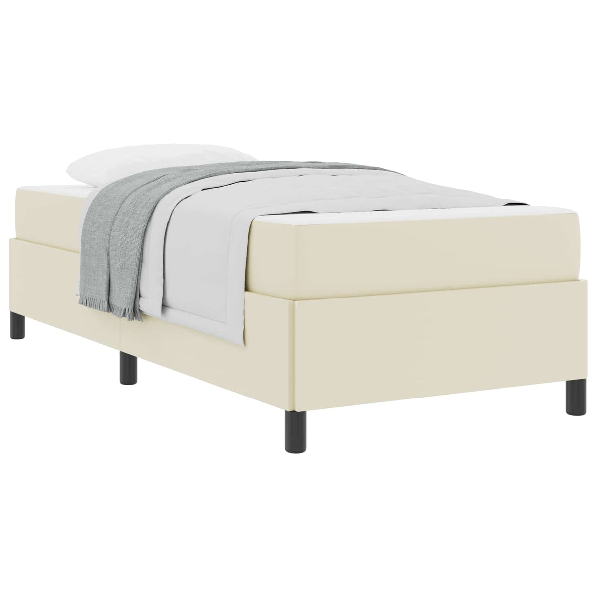 vidaXL Bedframe met matras met matras Zwart 80 x 200 cm Kunstleer