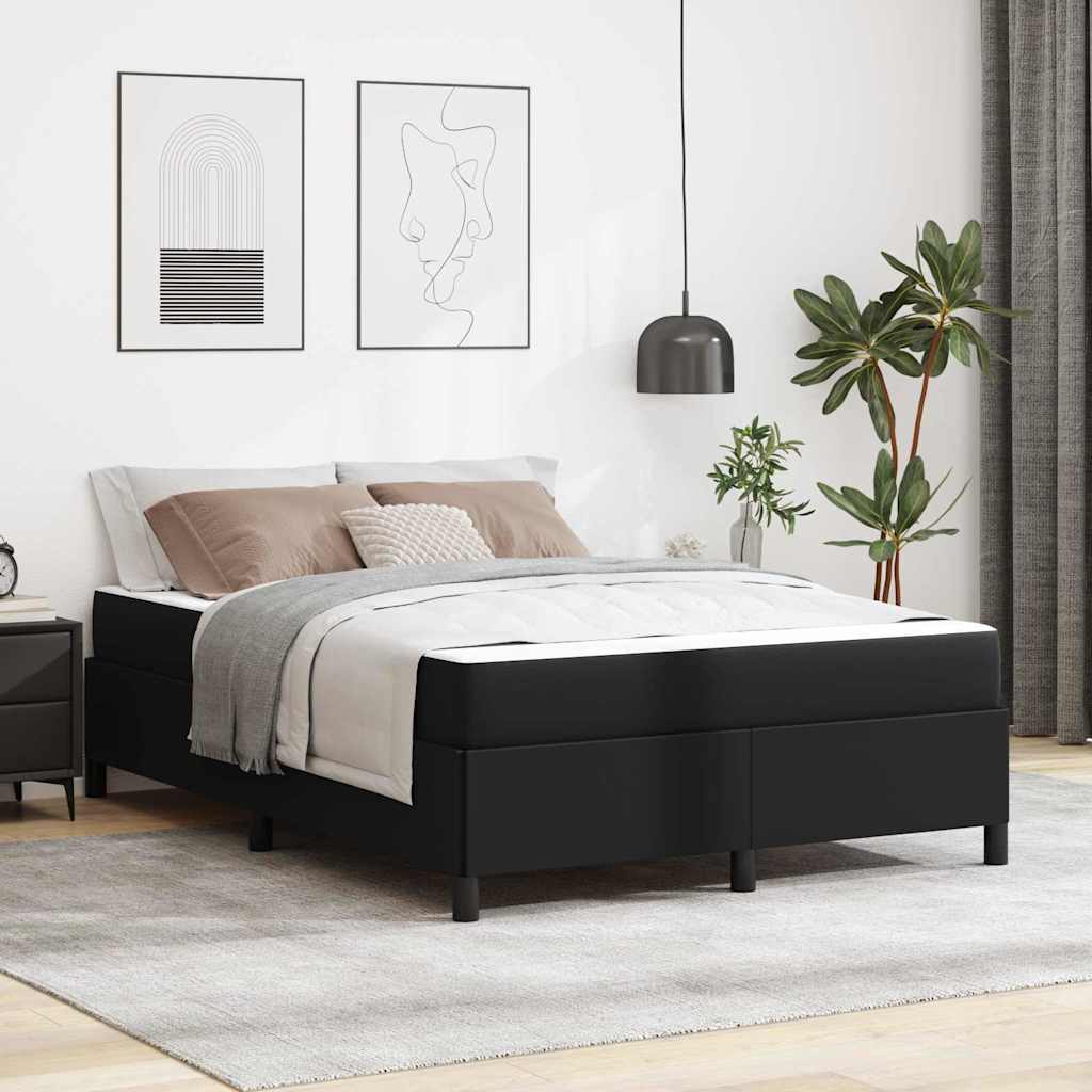 vidaXL Bedframe met matras met matras Zwart 80 x 200 cm Kunstleer