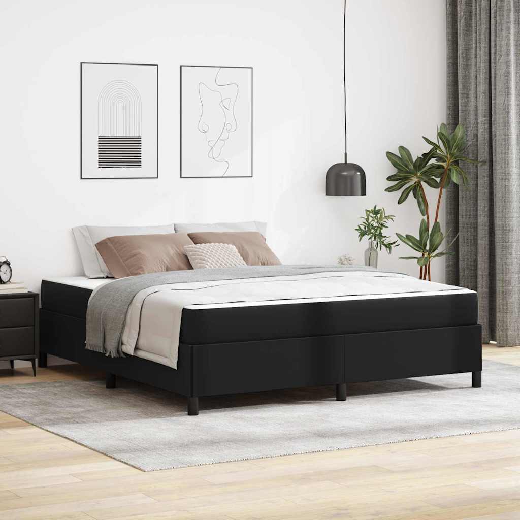 vidaXL Bedframe met matras met matras Zwart 80 x 200 cm Kunstleer