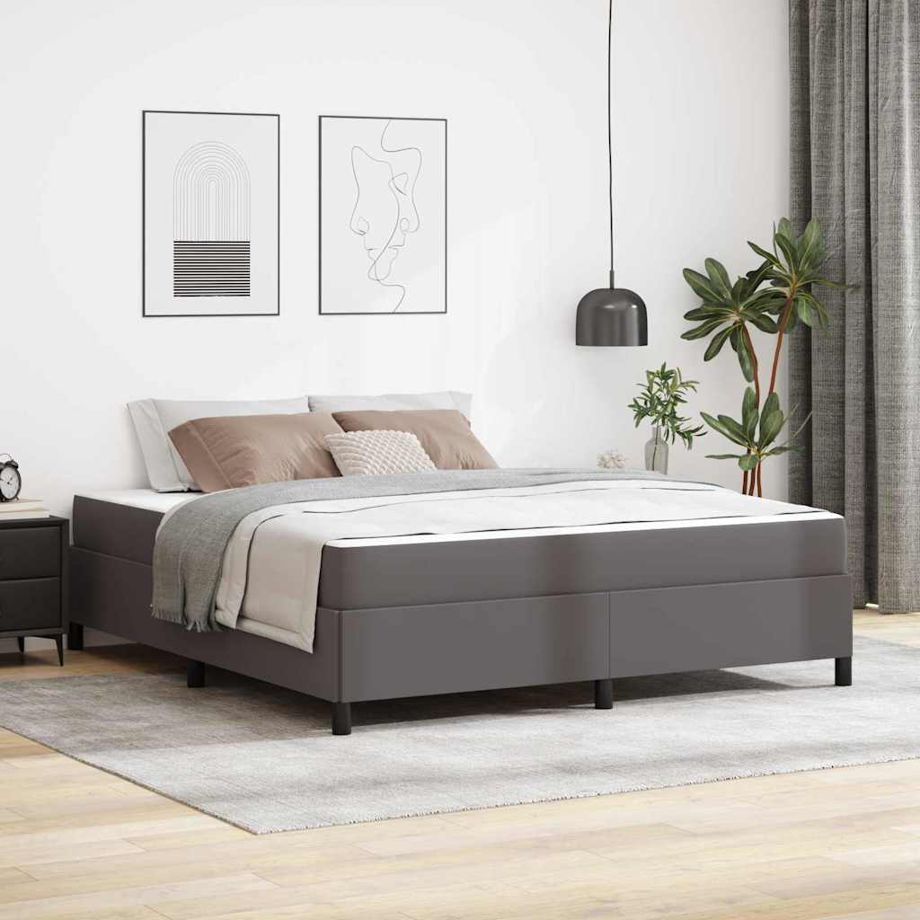 vidaXL Bedframe met matras met matras Zwart 80 x 200 cm Kunstleer