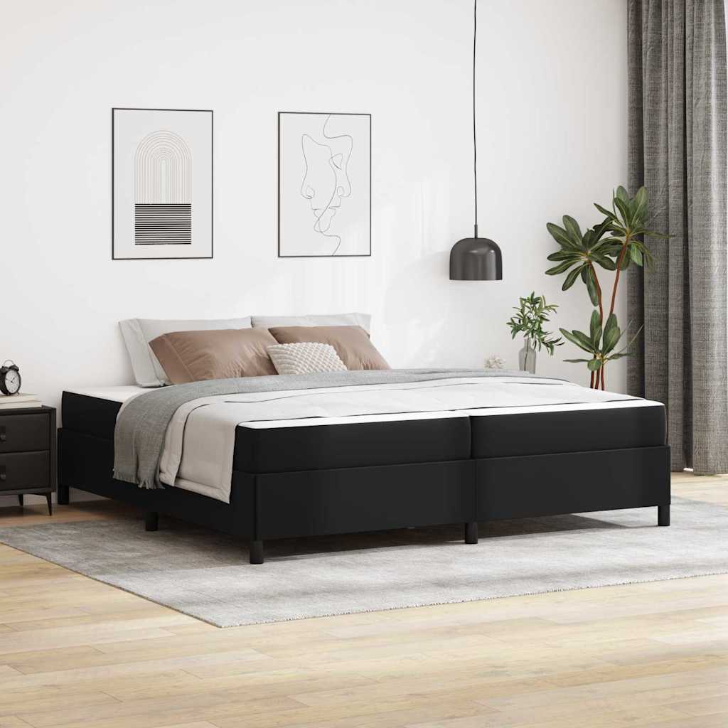 vidaXL Bedframe met matras met matras Zwart 80 x 200 cm Kunstleer