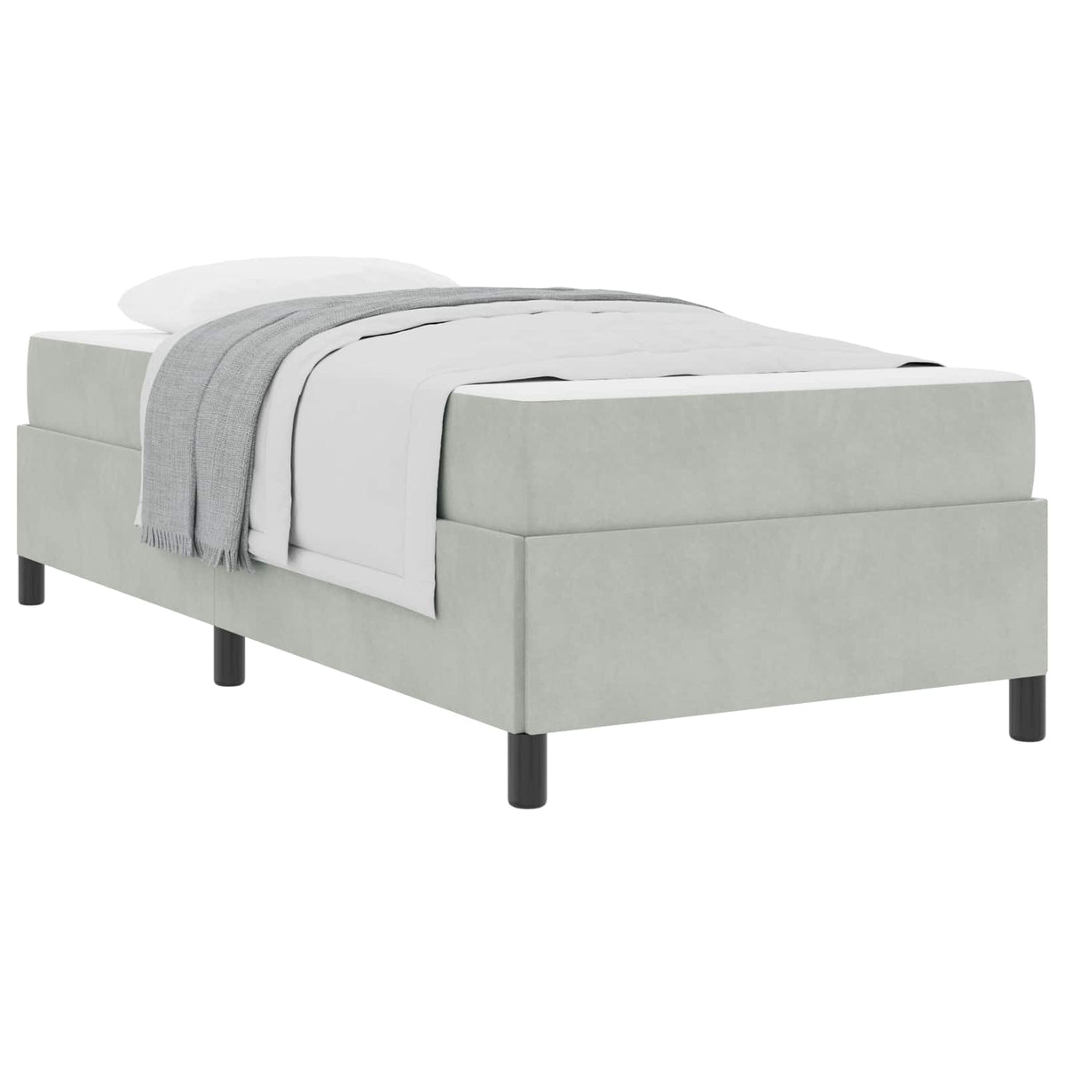 vidaXL Bedframe Lichtgrijs, grijs en wit 80 x 200 cm Fluweel