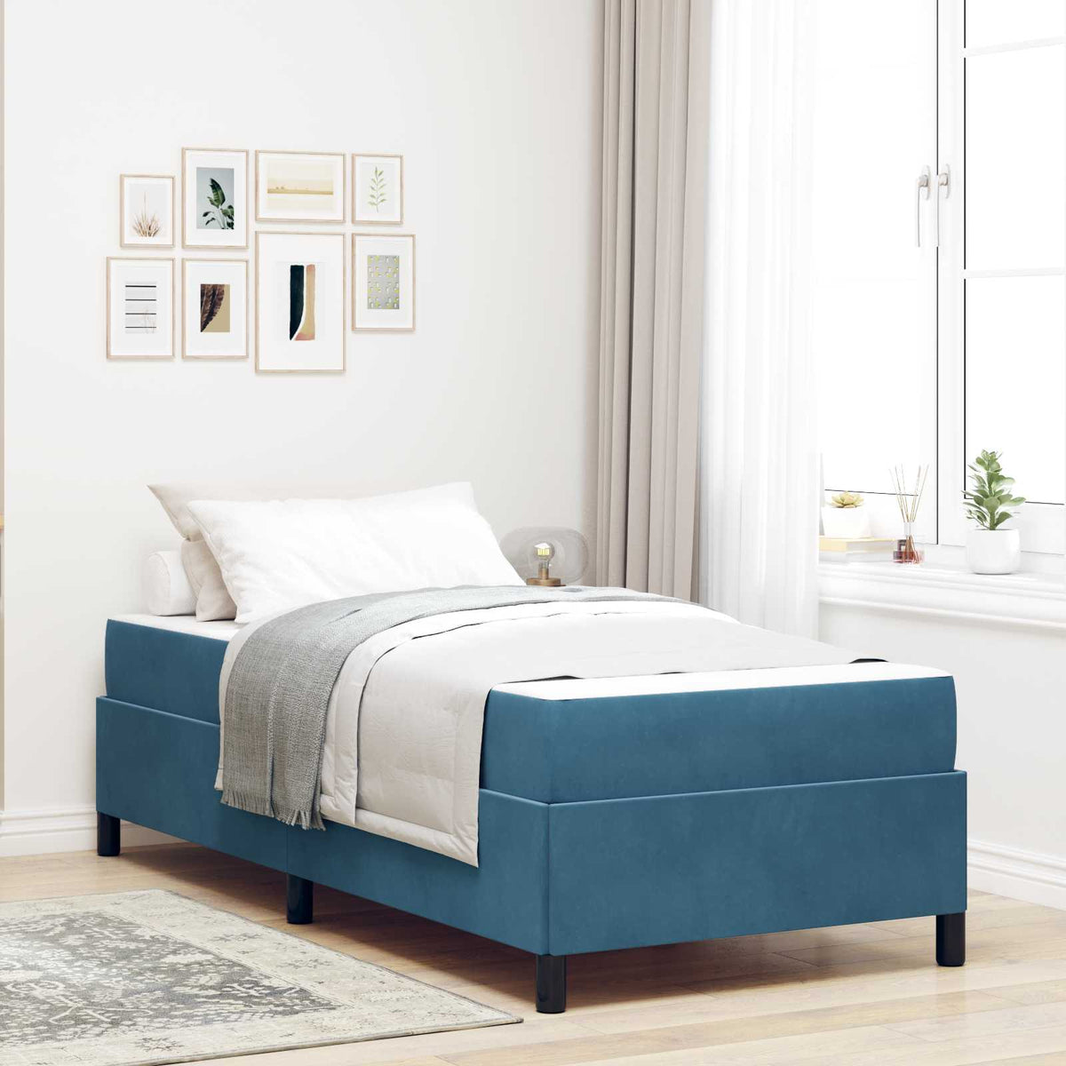 vidaXL Bedframe Lichtgrijs, grijs en wit 80 x 200 cm Fluweel