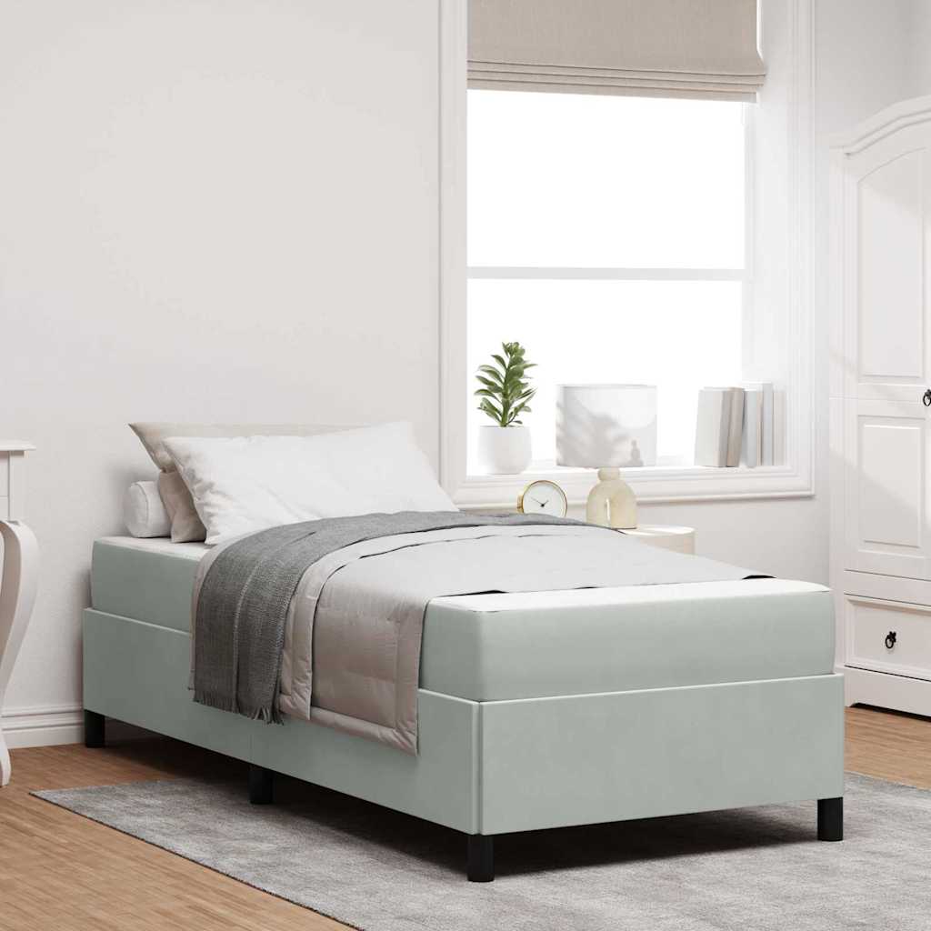 vidaXL Bedframe Lichtgrijs, grijs en wit 80 x 200 cm Fluweel