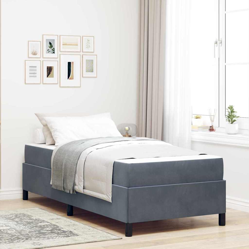 vidaXL Bedframe Lichtgrijs, grijs en wit 80 x 200 cm Fluweel