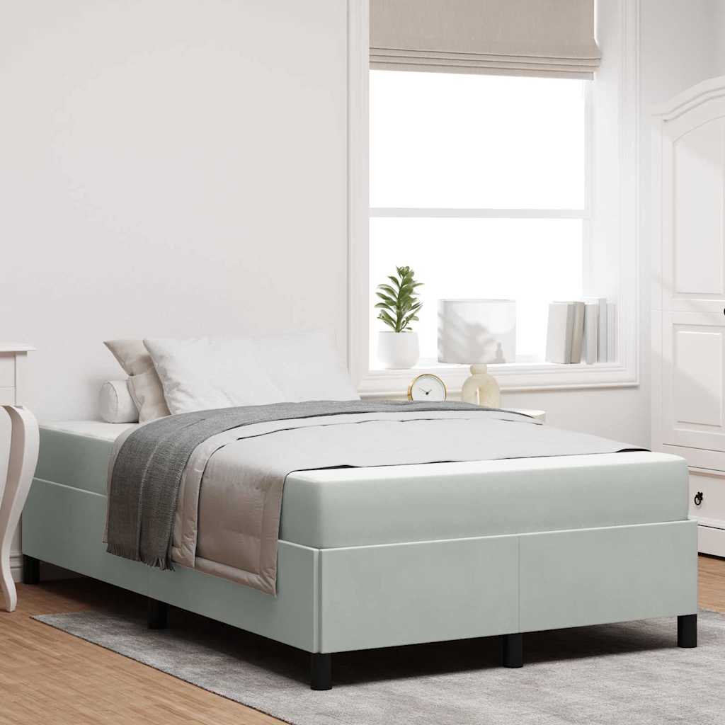vidaXL Bedframe Lichtgrijs, grijs en wit 80 x 200 cm Fluweel