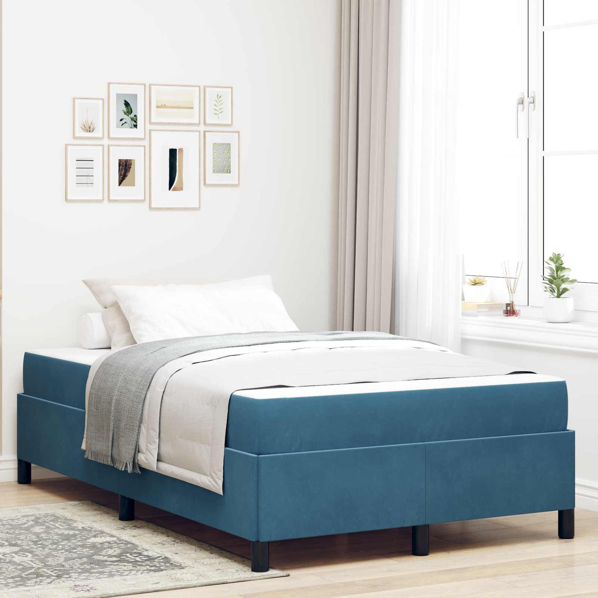 vidaXL Bedframe Lichtgrijs, grijs en wit 80 x 200 cm Fluweel