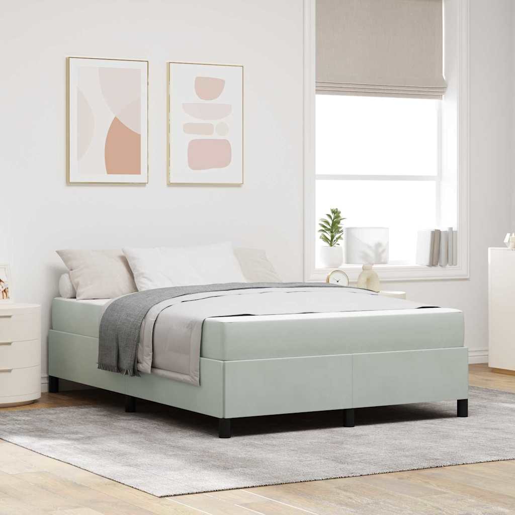 vidaXL Bedframe Lichtgrijs, grijs en wit 80 x 200 cm Fluweel