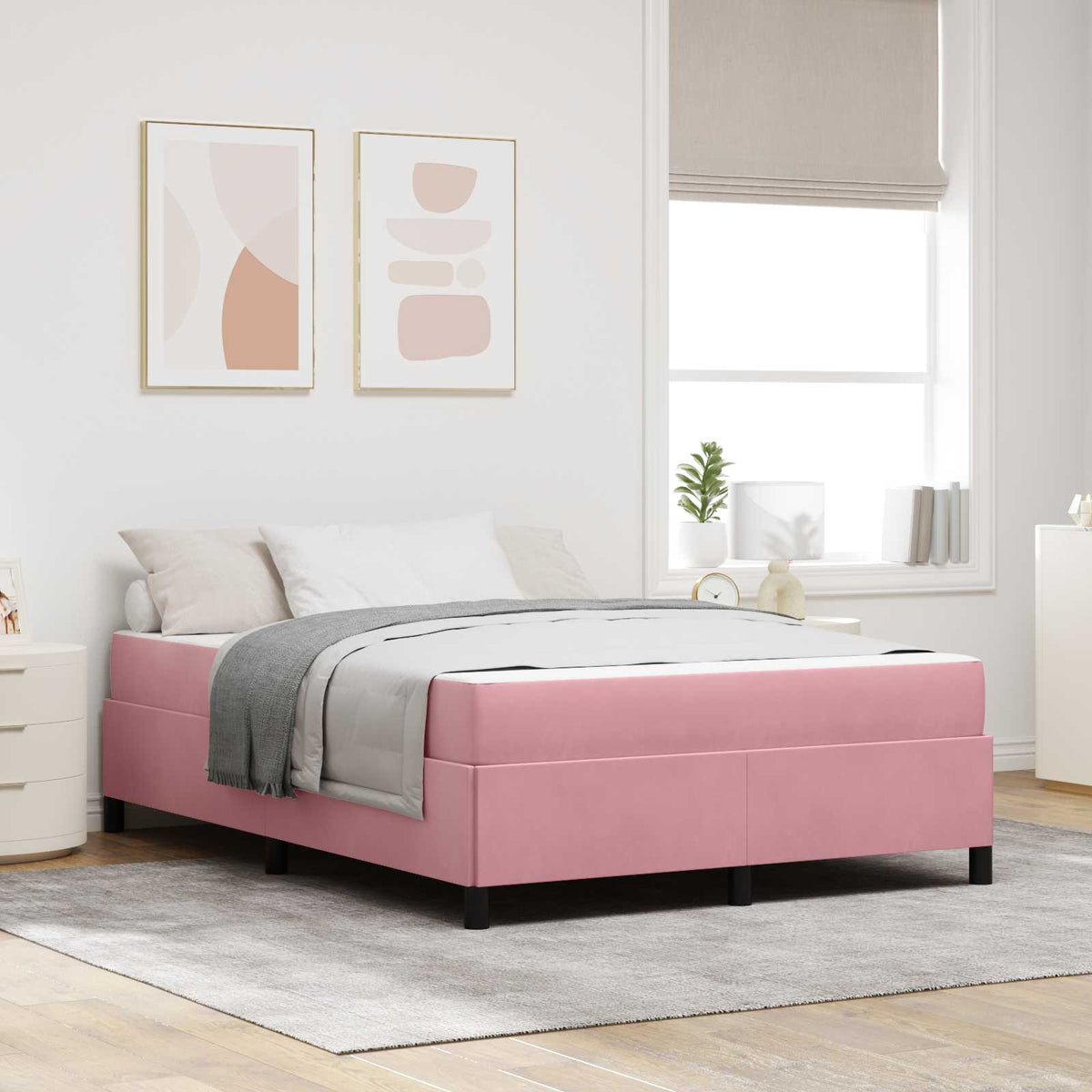 vidaXL Bedframe Lichtgrijs, grijs en wit 80 x 200 cm Fluweel