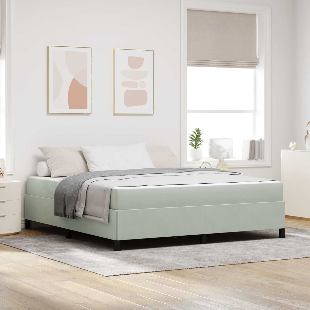 vidaXL Bedframe Lichtgrijs, grijs en wit 80 x 200 cm Fluweel