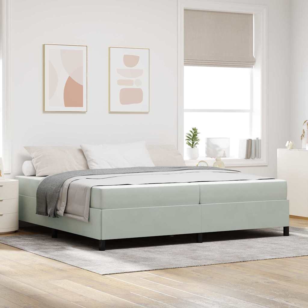 vidaXL Bedframe Lichtgrijs, grijs en wit 80 x 200 cm Fluweel