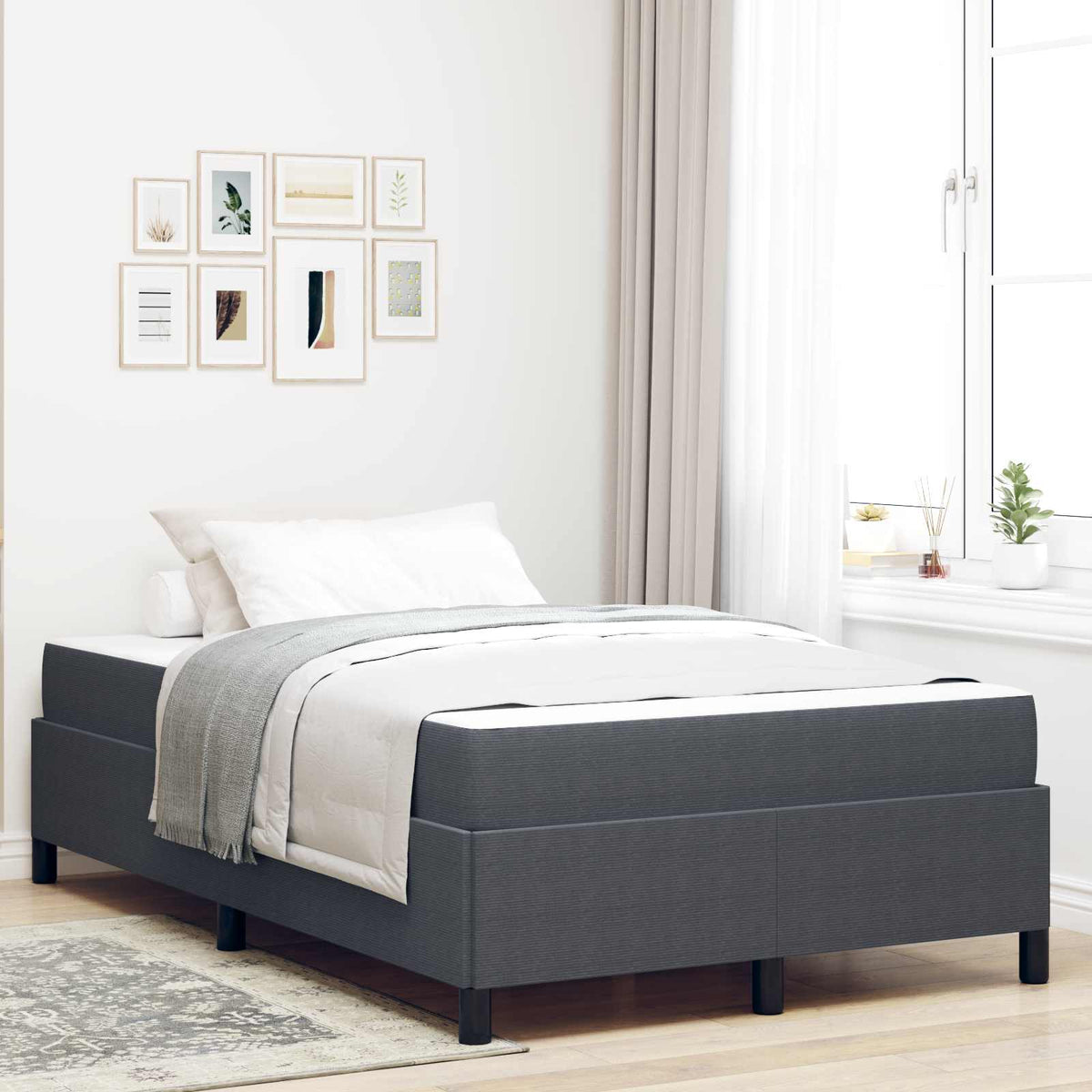vidaXL Bedframe Lichtgrijs 80 x 200 cm Katoenen stof