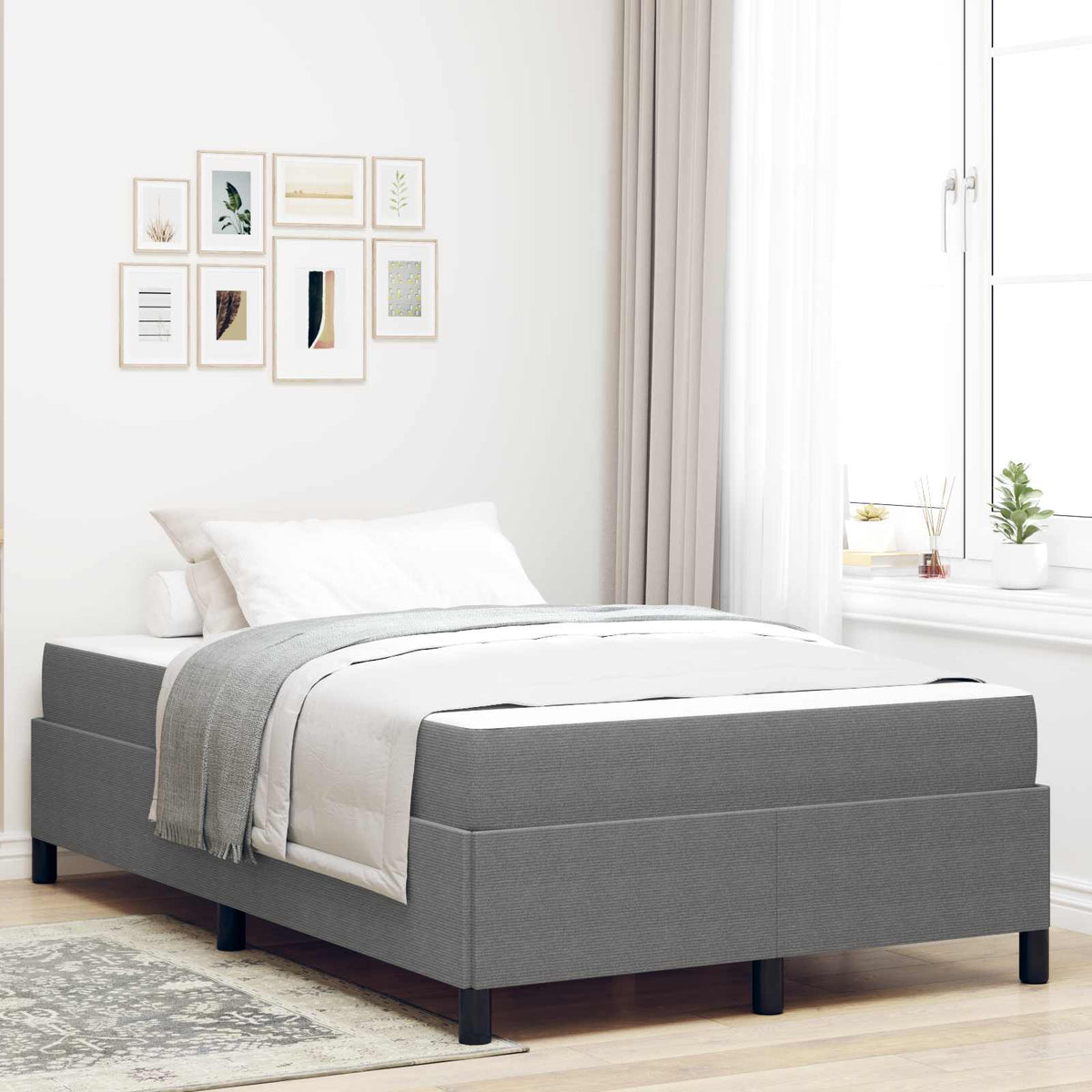 vidaXL Bedframe Lichtgrijs 80 x 200 cm Katoenen stof