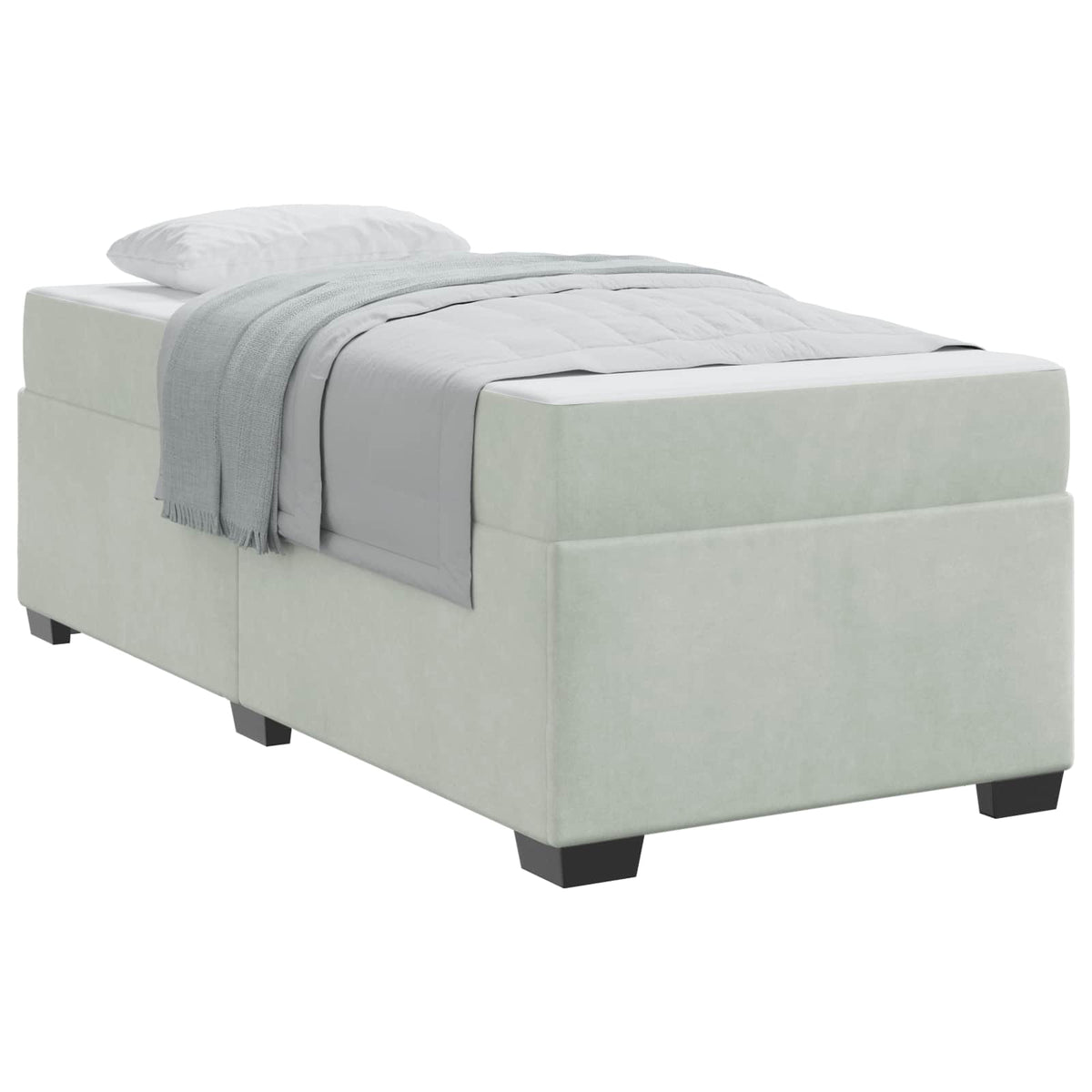 vidaXL Bedframe met matras met matras Lichtgrijs 80 x 200 cm Fluweel