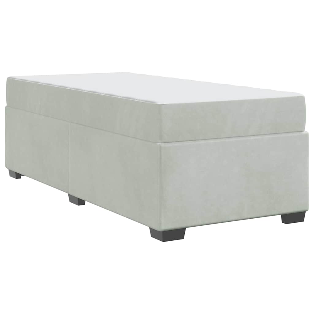 vidaXL Bedframe met matras met matras Lichtgrijs 80 x 200 cm Fluweel
