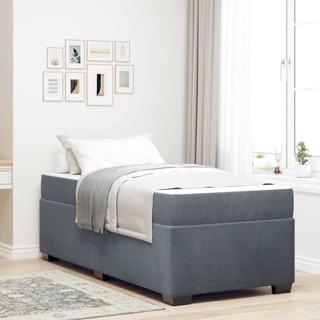 vidaXL Bedframe met matras met matras Lichtgrijs 80 x 200 cm Fluweel