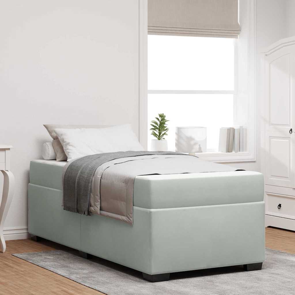 vidaXL Bedframe met matras met matras Lichtgrijs 80 x 200 cm Fluweel