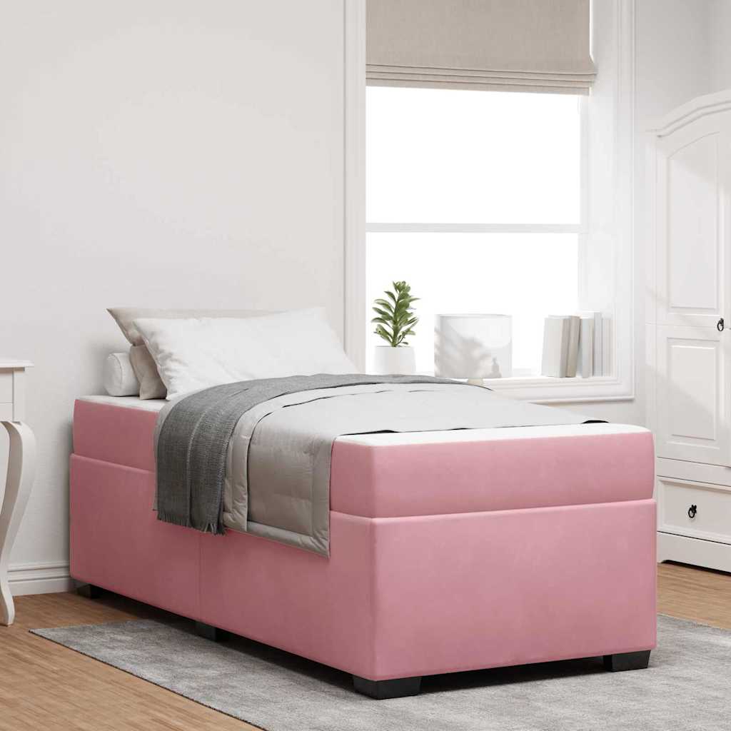 vidaXL Bedframe met matras met matras Lichtgrijs 80 x 200 cm Fluweel