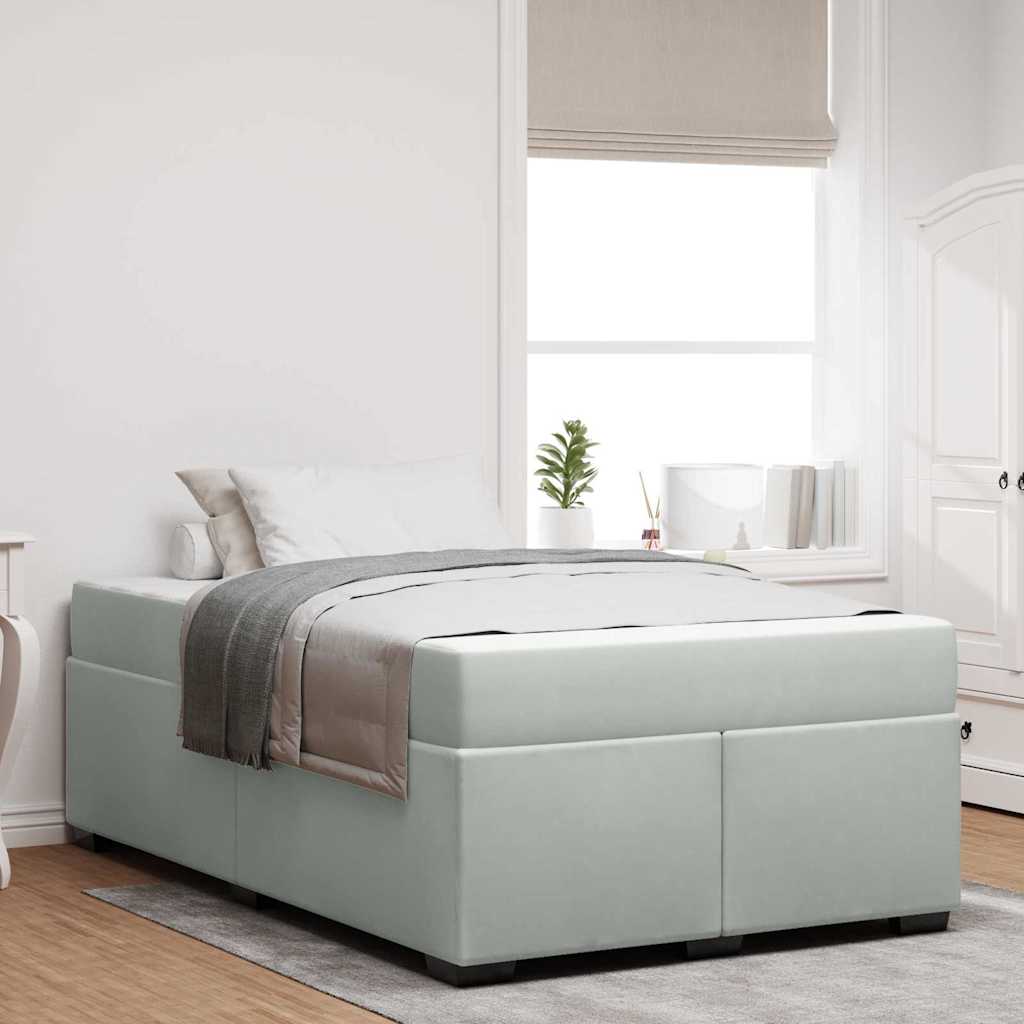 vidaXL Bedframe met matras met matras Lichtgrijs 80 x 200 cm Fluweel