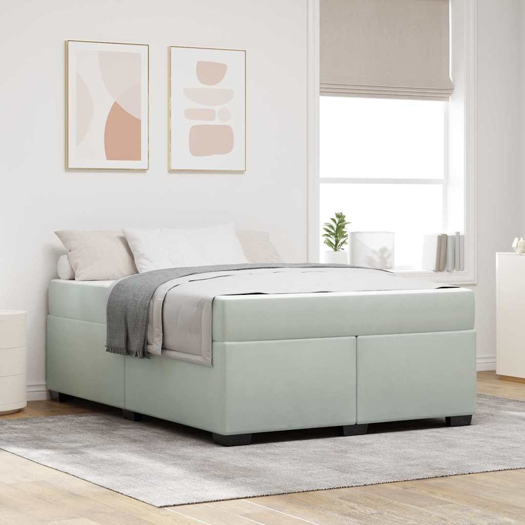 vidaXL Bedframe met matras met matras Lichtgrijs 80 x 200 cm Fluweel