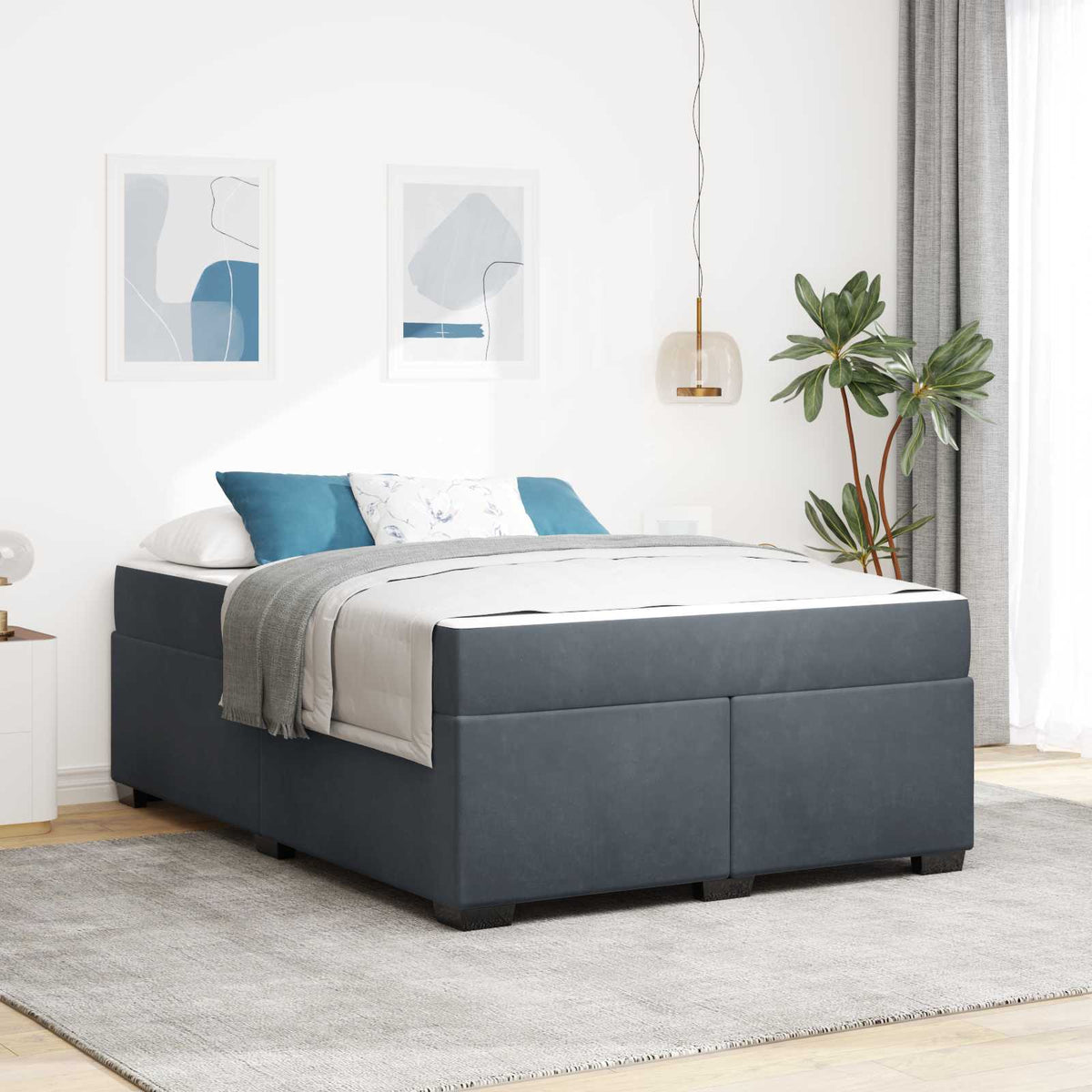 vidaXL Bedframe met matras met matras Lichtgrijs 80 x 200 cm Fluweel