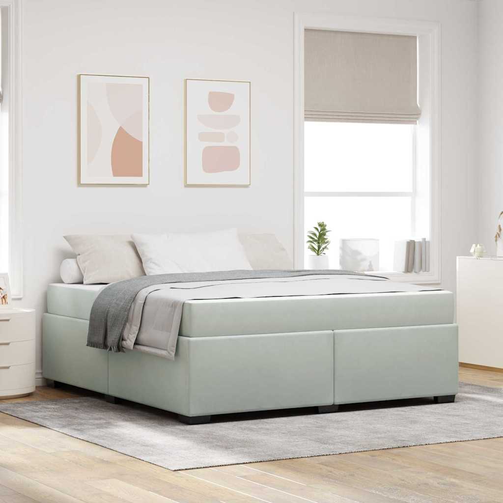 vidaXL Bedframe met matras met matras Lichtgrijs 80 x 200 cm Fluweel