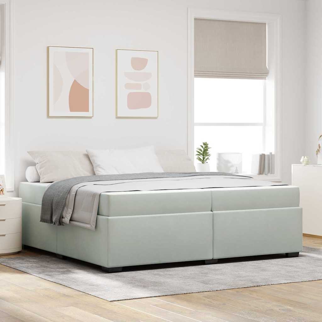 vidaXL Bedframe met matras met matras Lichtgrijs 80 x 200 cm Fluweel