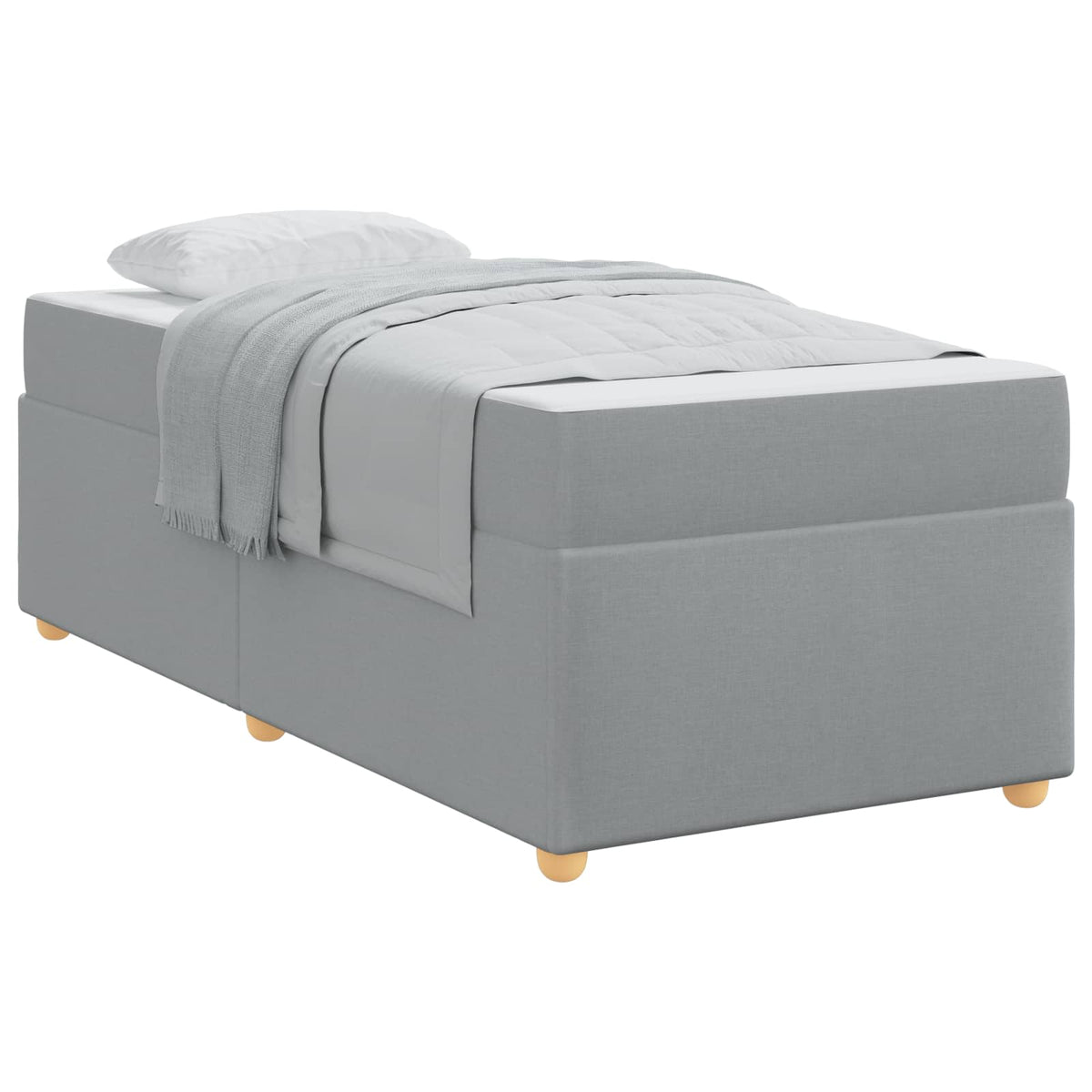 vidaXL Bedframe met matras met matras Lichtgrijs 80 x 200 cm Stof
