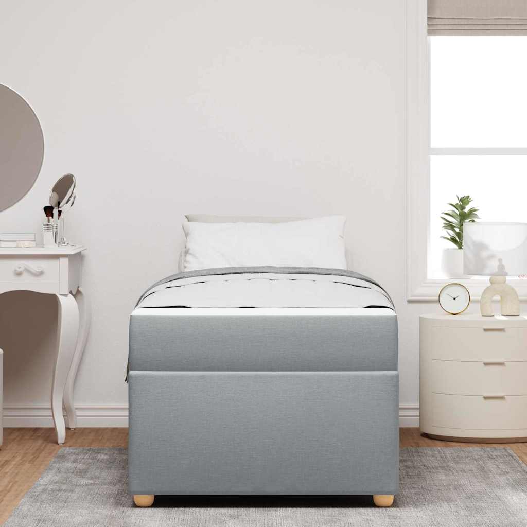 vidaXL Bedframe met matras met matras Lichtgrijs 80 x 200 cm Stof