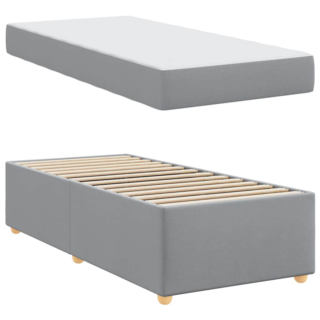 vidaXL Bedframe met matras met matras Lichtgrijs 80 x 200 cm Stof