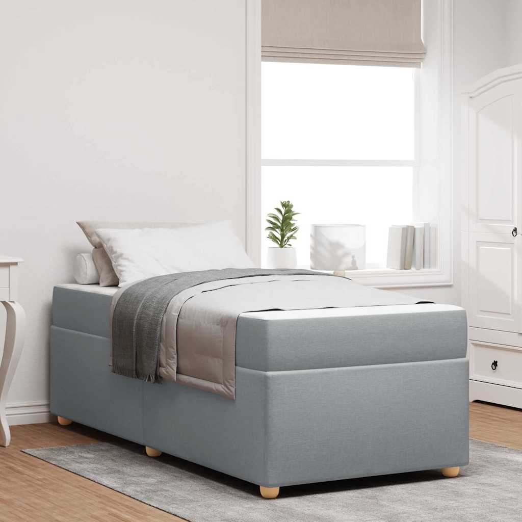 vidaXL Bedframe met matras met matras Lichtgrijs 80 x 200 cm Stof