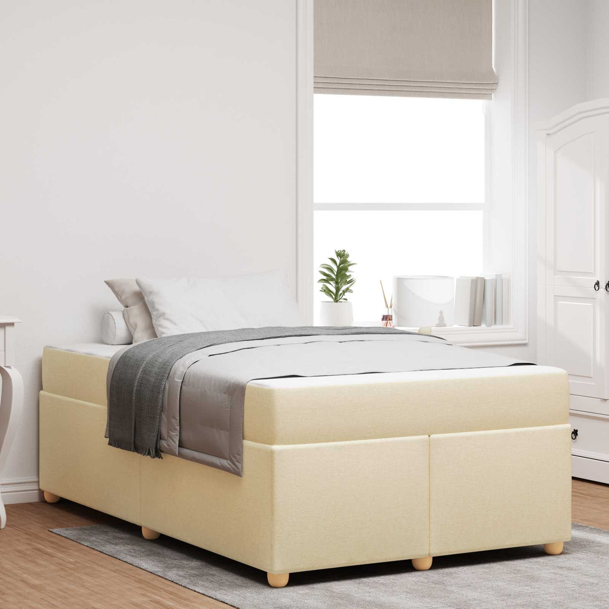 vidaXL Bedframe met matras met matras Lichtgrijs 80 x 200 cm Stof