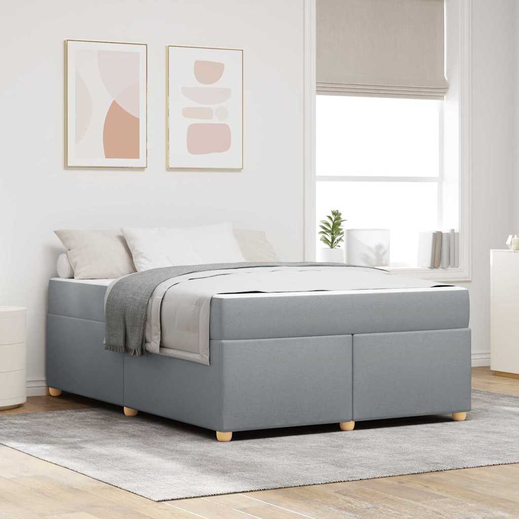 vidaXL Bedframe met matras met matras Lichtgrijs 80 x 200 cm Stof
