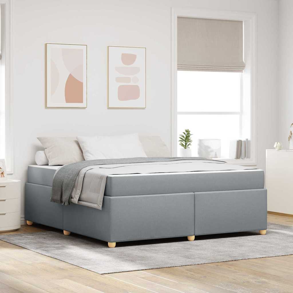 vidaXL Bedframe met matras met matras Lichtgrijs 80 x 200 cm Stof