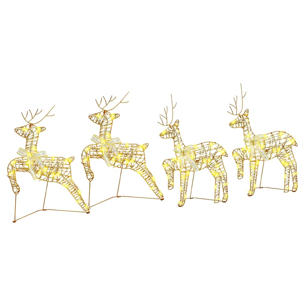 vidaXL LED Rendieren 4 pcs Goud 45 x 19 x 65 cm Stof