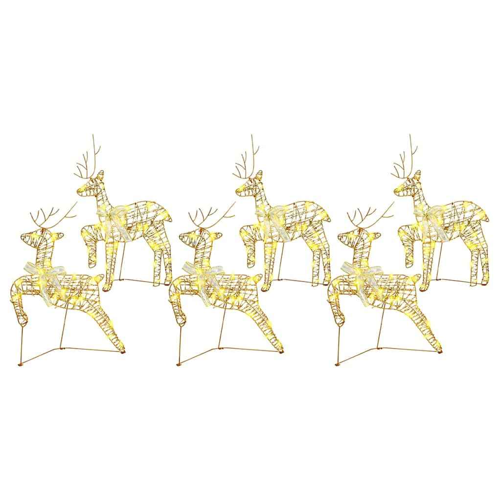 vidaXL LED Rendieren 4 pcs Goud 45 x 19 x 65 cm Stof