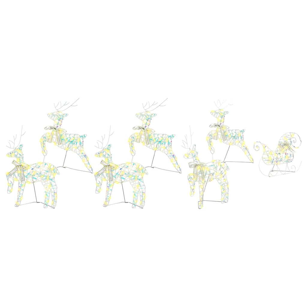 vidaXL LED Rendieren 5 pcs Goud Stof