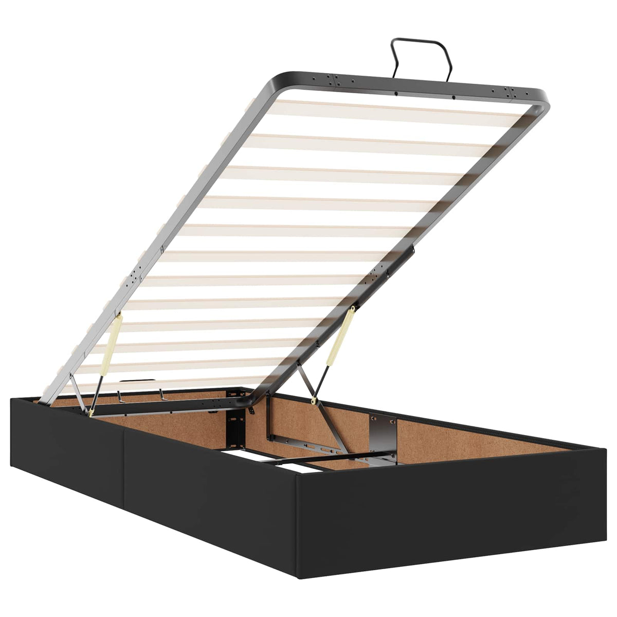 vidaXL Bedframe met matras met matras Zwart 80 x 200 cm Kunstleer