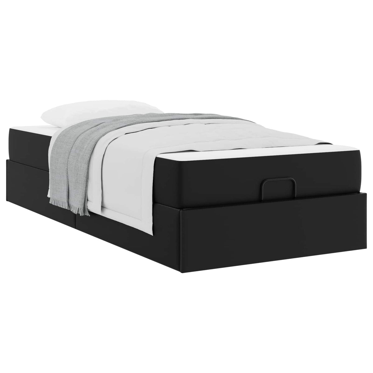 vidaXL Bedframe met matras met matras Zwart 80 x 200 cm Kunstleer