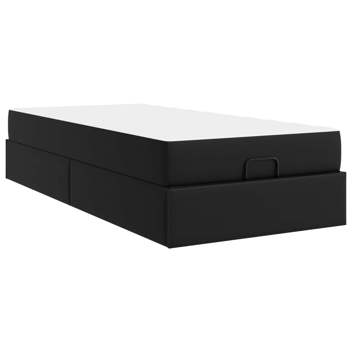 vidaXL Bedframe met matras met matras Zwart 80 x 200 cm Kunstleer
