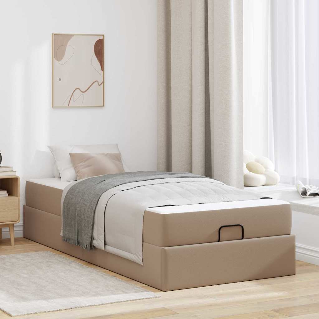 vidaXL Bedframe met matras met matras Zwart 80 x 200 cm Kunstleer