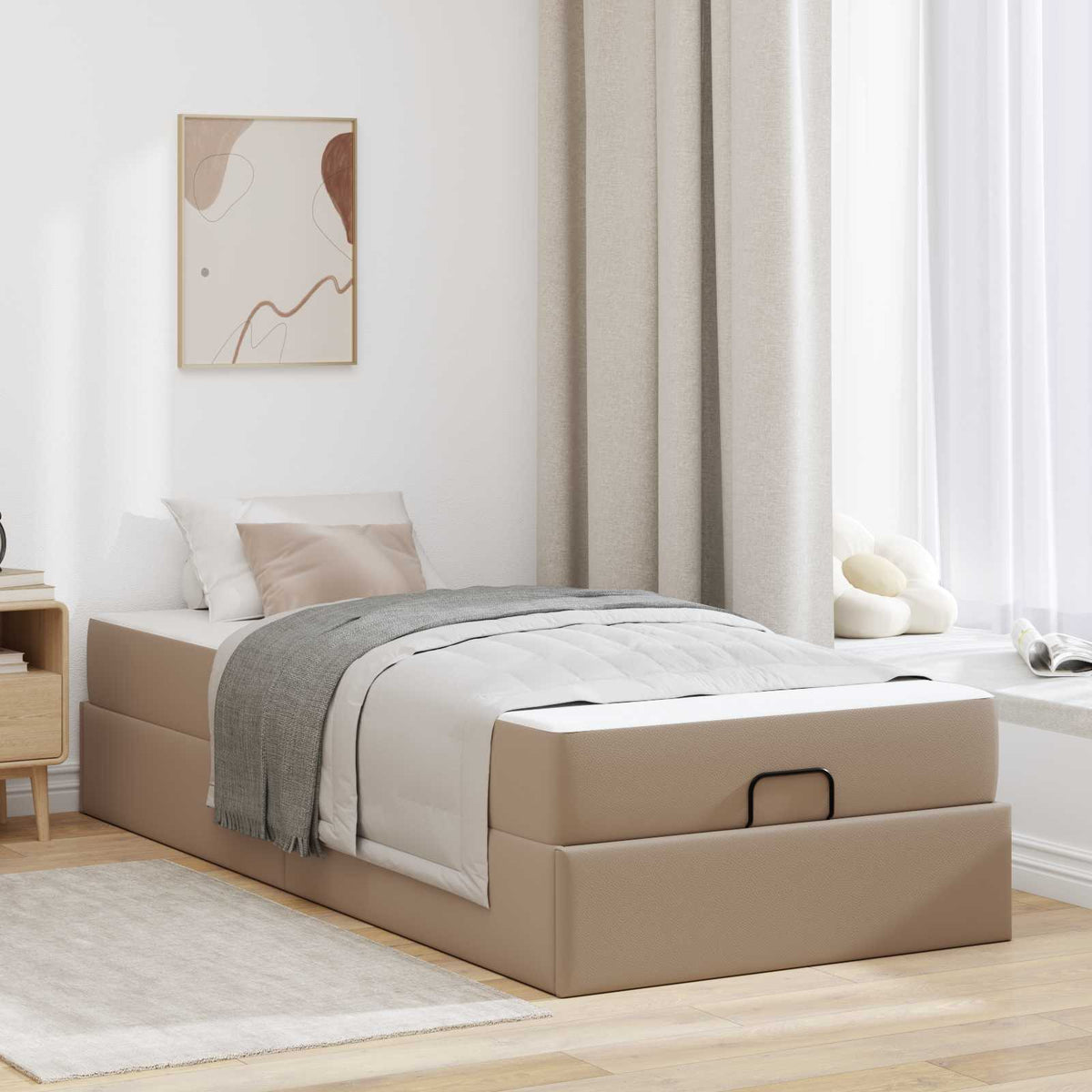 vidaXL Bedframe met matras met matras Zwart 80 x 200 cm Kunstleer