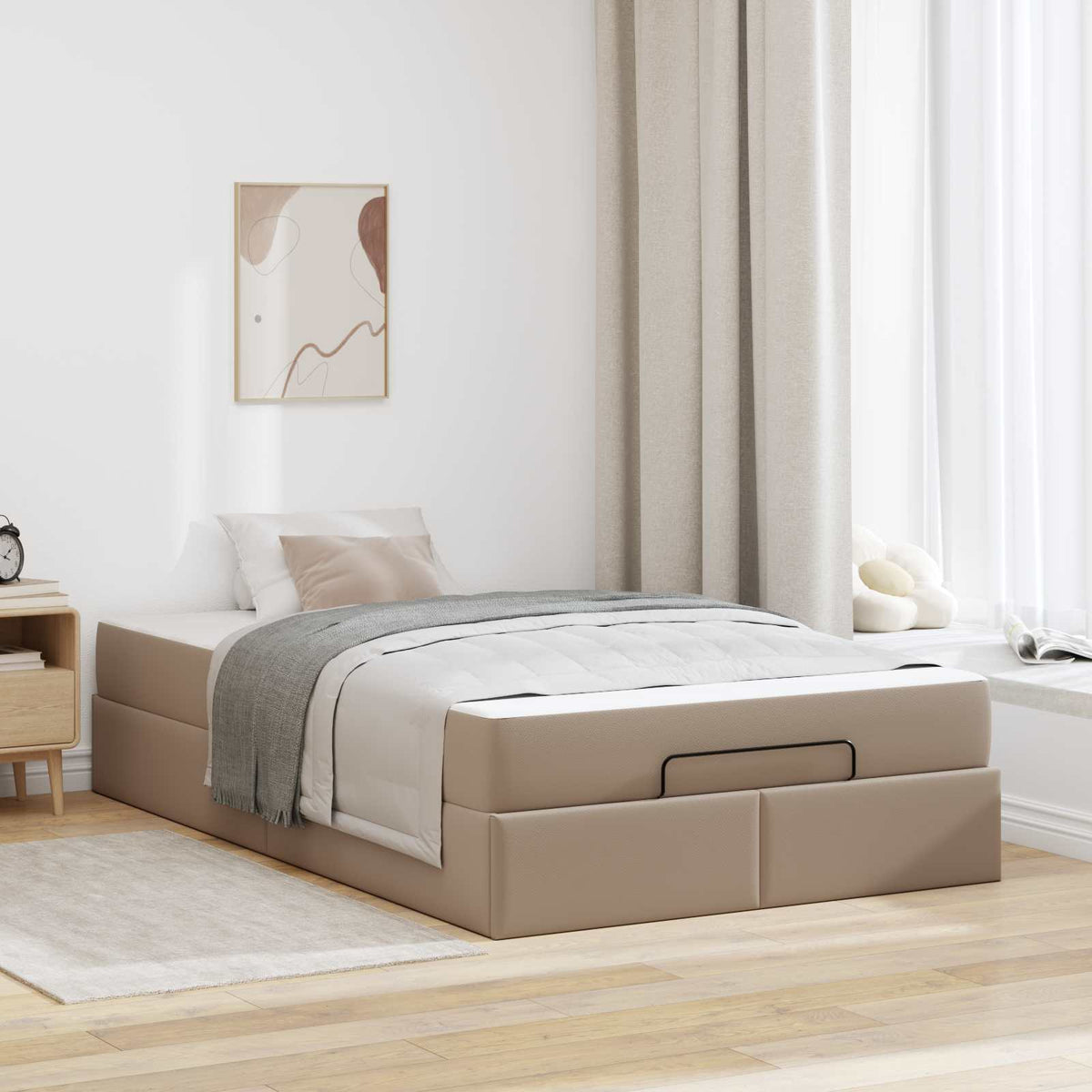 vidaXL Bedframe met matras met matras Zwart 80 x 200 cm Kunstleer